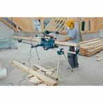 Image presents BOSCH 3.8M MITRE SAW STAND FOLDING LEG RAPID RELEASE WORK BENCH - GTA3800