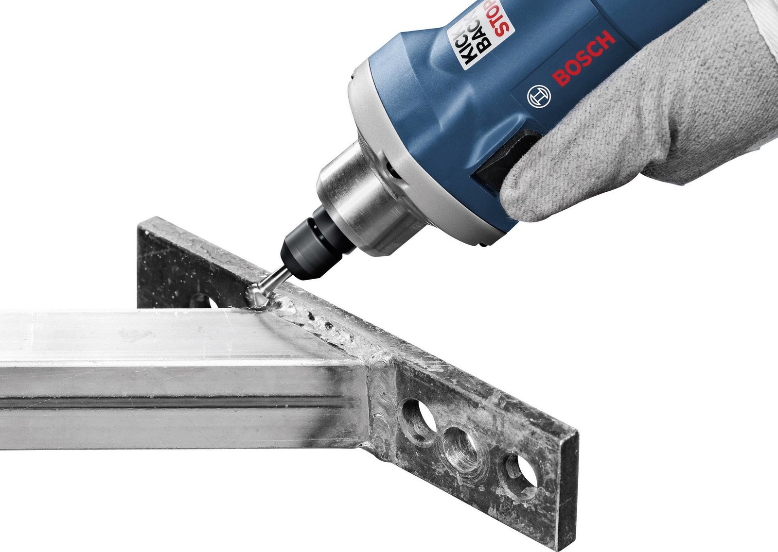 Image presents BOSCH 50MM STRAIGHT DIE GRINDER 650W, CORDED 230V, PIPE TUBE GRINDING, GGS 28 CE