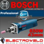 Image presents BOSCH 50MM STRAIGHT DIE GRINDER 650W, CORDED 230V, PIPE TUBE GRINDING, GGS 28 CE