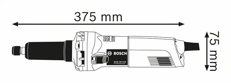 Image presents BOSCH 50MM STRAIGHT DIE GRINDER 650W, CORDED 230V, PIPE TUBE GRINDING, GGS 28 CE 7