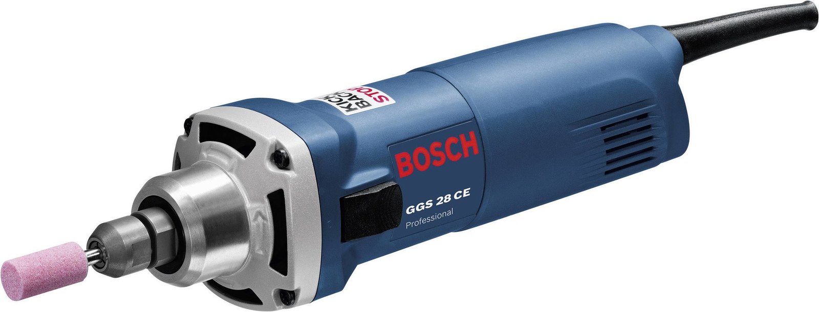 Image presents BOSCH 50MM STRAIGHT DIE GRINDER 650W, CORDED 230V, PIPE TUBE GRINDING, GGS 28 CE