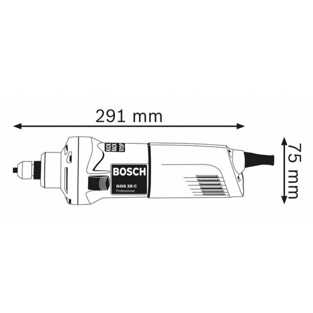 Image presents BOSCH 50MM STRAIGHT DIE GRINDER 650W, CORDED 230V, PIPE TUBE GRINDING, GGS 28 CE