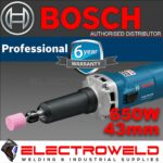 Image presents BOSCH 50MM STRAIGHT DIE GRINDER 650W, CORDED 230V, PIPE TUBE GRINDING, GGS 28 CE 7