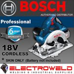 Image presents BOSCH CORDLESS CIRCULAR SAW 165MM + BLADE - GKS 18 V-LI (SKIN ONLY) - 060166H040 7