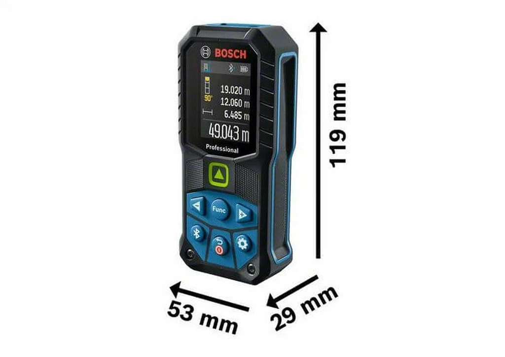 Image presents BOSCH GLM 50-27 CG LASER DISTANCE MEASURER BLUETOOTH 50M RANGEFINDER AREA FINDER