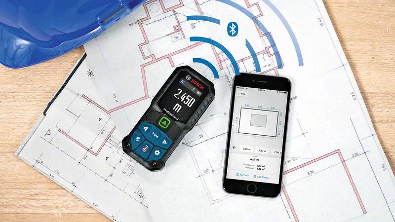 Image presents BOSCH GLM 50-27 CG LASER DISTANCE MEASURER BLUETOOTH 50M RANGEFINDER AREA FINDER