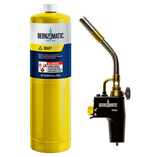 Image presents Bernzomatic 400g Map-pro Gas Cylinder Bottle, Bbq / Cooking / Camping + Blow Torch (2)