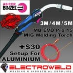 Image prtsents Binzel Mb Evo Pro 15 Mig Welding Torch, Mb15 Gun - Aluminum Set Up 2