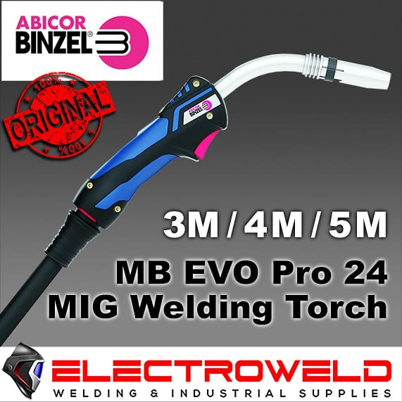 Image presents Binzel Mb Evo Pro 24 Mig Welding Torch - Aluminium Set Up air Cooled Mb24 Gun 1