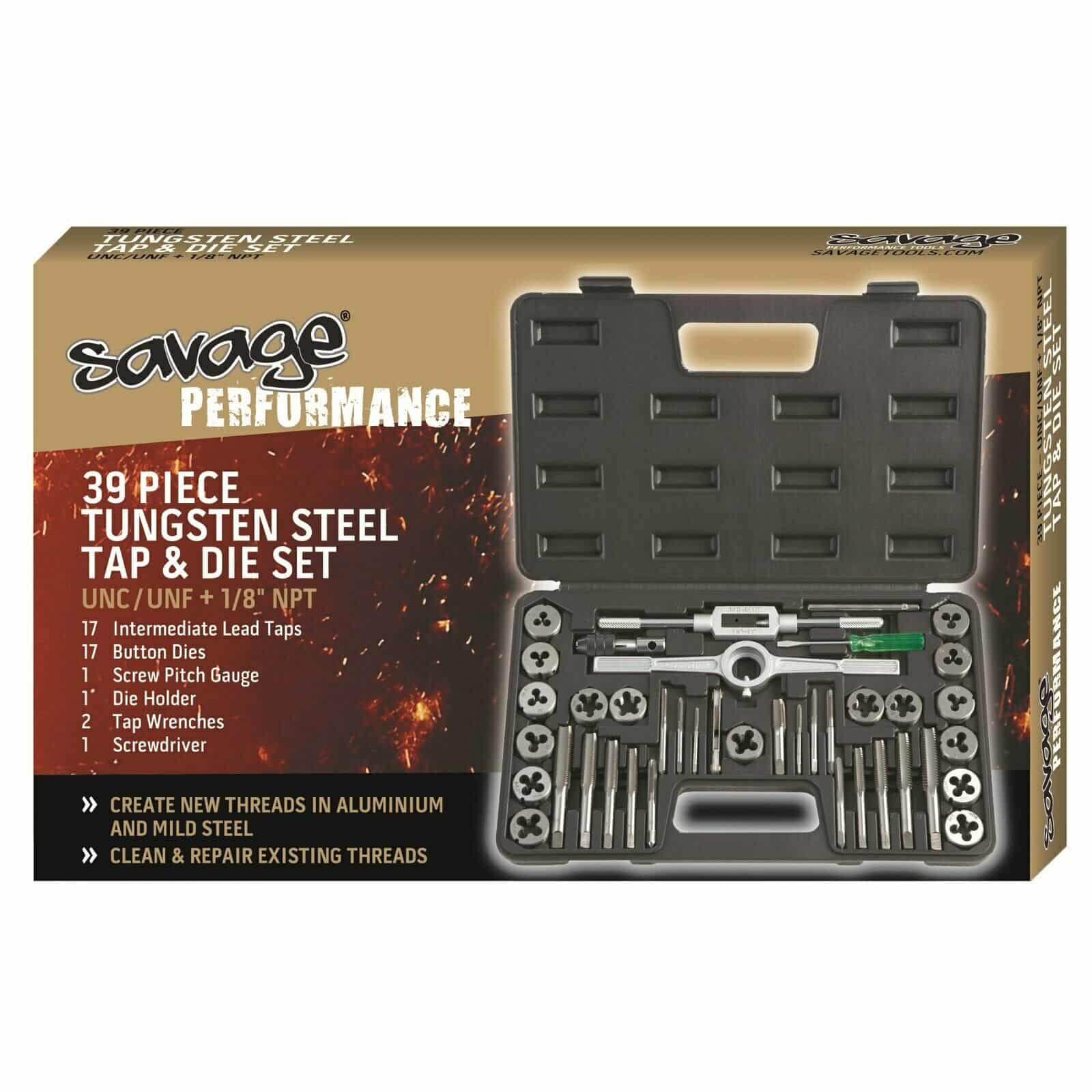 Image presentsBordo Savage 39 Piece Tap And Die Set Imperial Sae Tungsten Steel Unc unf - 50-s3 - 3