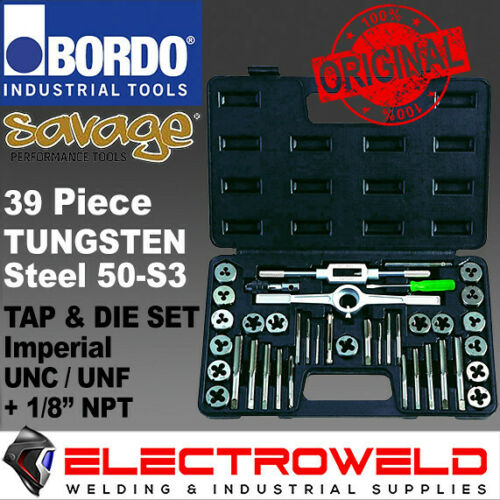 Image presents Bordo Savage 39 Piece Tap And Die Set Imperial Sae Tungsten Steel Unc unf - 50-s3