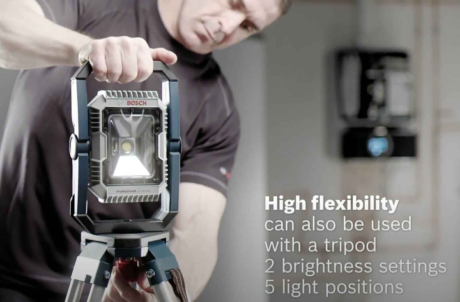 Image presents Bosch 1900 Lumen Cordless Flood Light Spot Lamp Bluetooth, Gli 18V-1900 C Skin 7