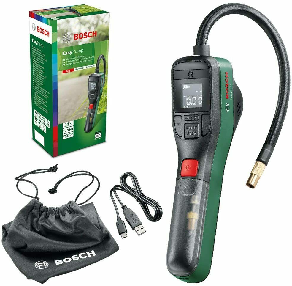 image presents Bosch Cordless Air Pump, Pneumatic Easypump, Electric USB (0603947000)