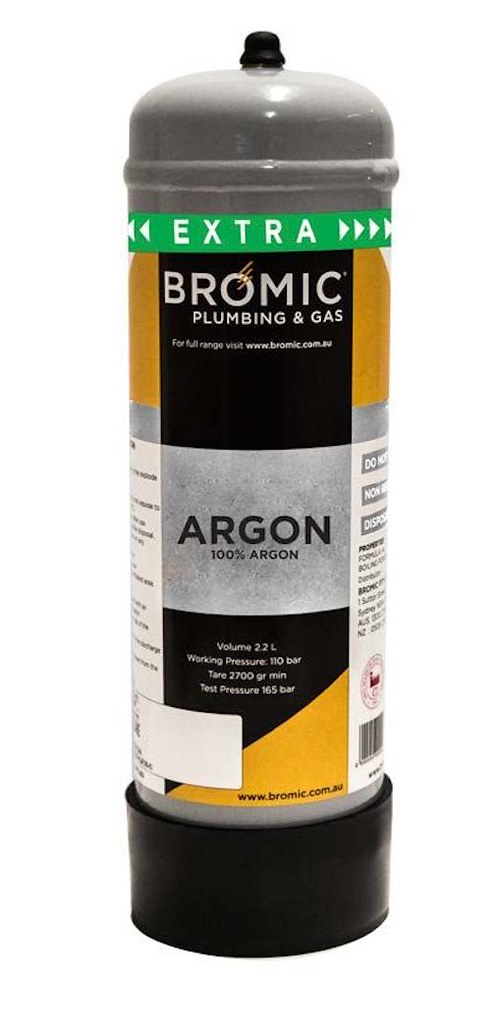 Image presents Bromic 100% Pure Argon Gas Bottle Welding Cylinder - 2.2l (2)