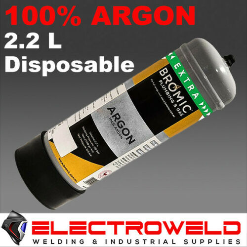 Image presents Bromic 100% Pure Argon Gas Bottle Welding Cylinder - 2.2l