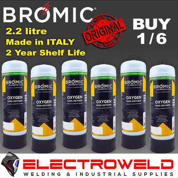 Image presents Bromic 2.2l Oxygen Oxy Gas Bottle Cylinder Welding Disposable 1811322 - 3