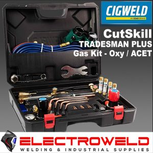 Image presents CIGWELD CUTSKILL TRADESMAN PLUS GAS KIT *OXY OXYGEN / ACET ACETYLENE* - CUTTING AND WELDING SET