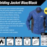 Image presents Cigweld Proban Welding Jacket, Blue - L, XL, XXL 3