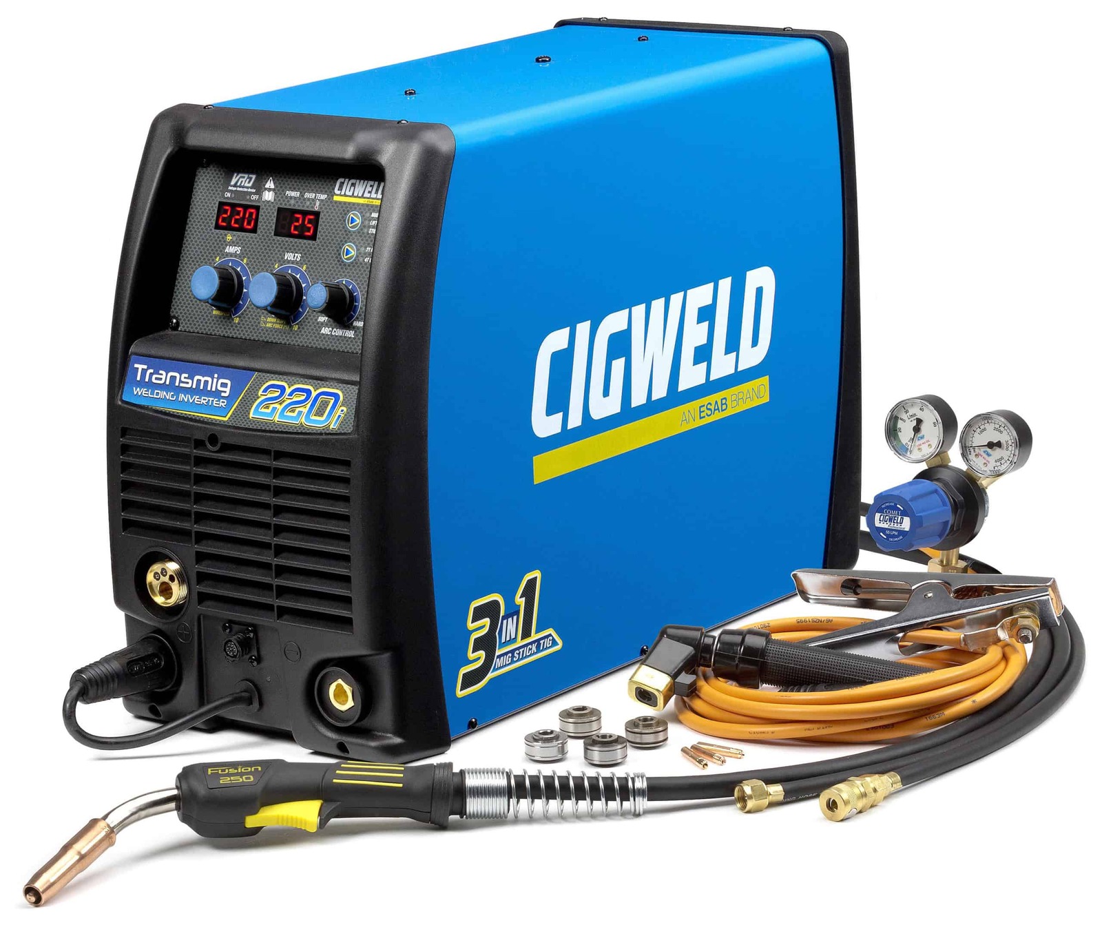 Image presents Cigweld Transmig 220i Power Pack Bundle - Welder + Helmet + Gloves + Consumables + Wire (W1005220) 4