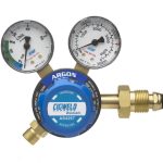 Image presents Cigweld Twin Gauge Argon Gas Regulator Welding Pressure Cutskill - Side Entry - 2