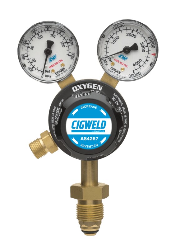 Image presents Cigweld Twin Gauge Oxygen - Oxy Gas Regulator, Welding Pressure - 2