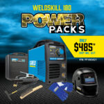 Image presents Cigweld Weldskill 180 Power Pack - Helmet, Gloves, Chipping Hammer, Wire Brush - W1008180 Pp180ia21