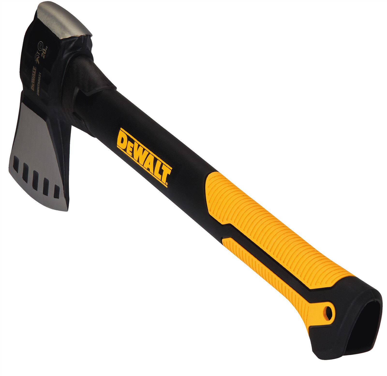 Image presents DEWALT EXOCORE 20OZ HATCHET AXE CARBON FIBER CAMPING GARDENING ROOFING DWHT56031