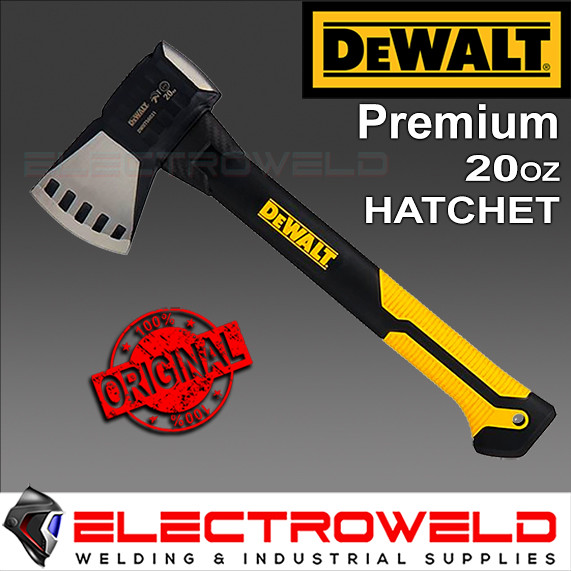 Image presents DEWALT EXOCORE 20OZ HATCHET AXE CARBON FIBER CAMPING GARDENING ROOFING DWHT56031