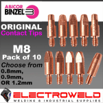 Image presents Genuine Binzel M8 MIG Welding Contact Tip, 1.2mm - 10 Pack