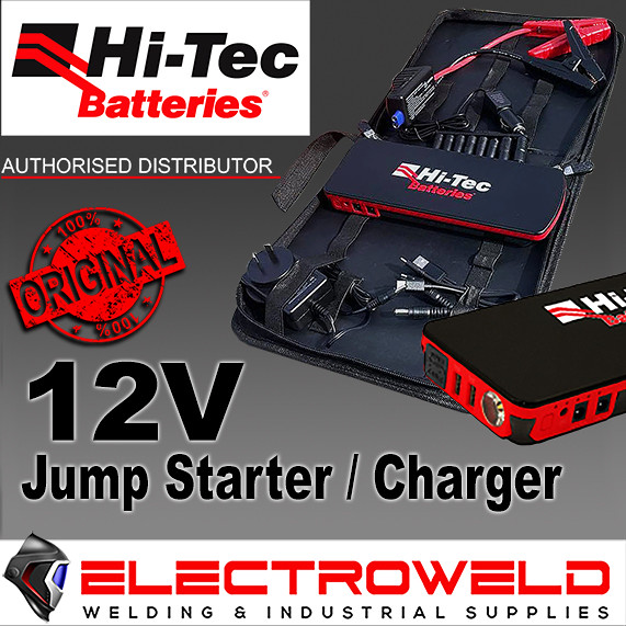 image presents HI-TEC Mini Battery Jump Starter Charger Pack, Li-Ion, 12V Car Laptop Phone USB