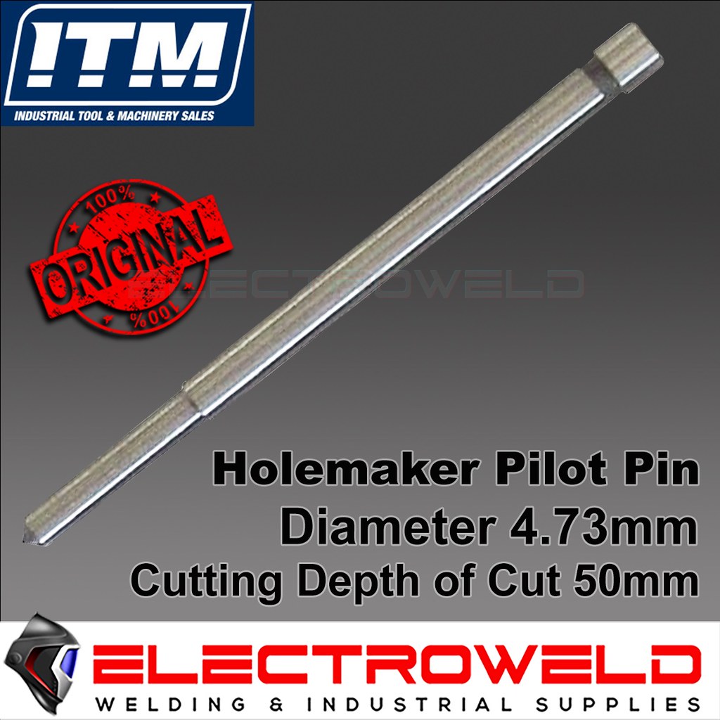 Image presents HOLEMAKER 4.73MM X 102MM PILOT PIN, 50MM DEPTH ANNULAR DRILL CUTTER 5MM SP16002 2