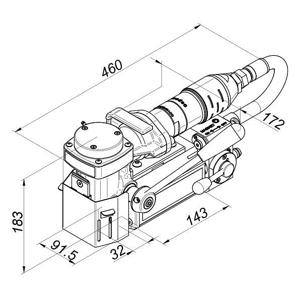 image presents Holemaker Air 35 Low Profile Annular Drill Pneumatic Magnetic Base HMP35AD-ATEX-4