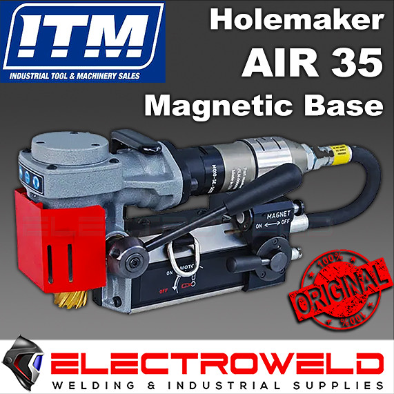 image presents Holemaker Air 35 Low Profile Annular Drill Pneumatic Magnetic Base HMP35AD-ATEX