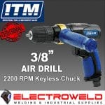 image presents ITM 185MM Air Drill, 3-8 Keyless Chuck Reversible Gear Pneumatic TM340-724