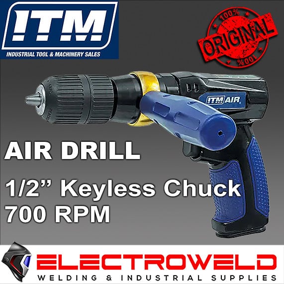 image presents ITM 208 Mm Air Drill, 1-2 Keyless Chuck Reversible Gear Pneumatic TM340-734