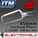 Image presents ITM 450mm 18" C Clamp Locking Pliers With Swivel Pad Vice Grip - TM603-103