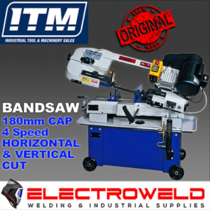 Image presents ITM BANDSAW, 180MM CAPACITY 4 SPEED HORIZONTAL AND VERTICAL CUTTING TABLE UE712A