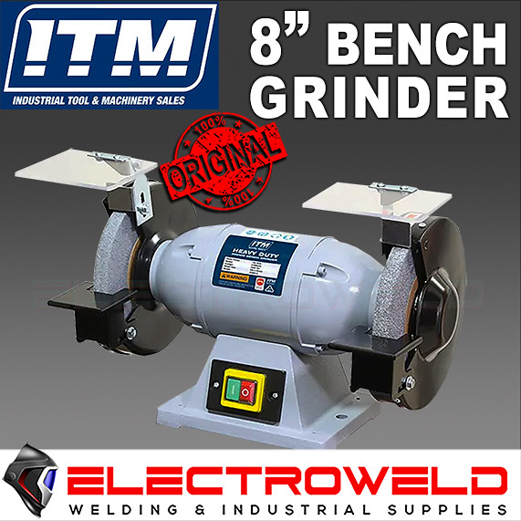 Image presents ITM INDUSTRIAL 8 200MM BENCH GRINDER PORTABLE GRINDING MACHINE NVR 240V GR801A