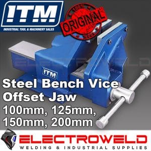 Image presents ITM Offset Steel Bench Vice Clamp 100mm 125mm 150mm 200mm - Tm104-100 / Tm104-125 / Tm104-200