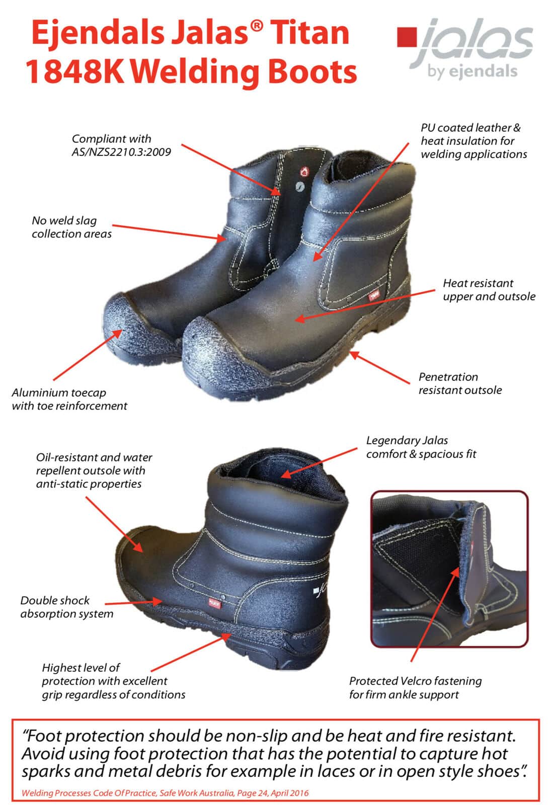 Jalas 1848k Titan Leather Safety Boots, Welding / Mining (Steel Toe