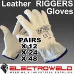 Image presents Leather Rigger Gloves Safety Work Welding Gardening