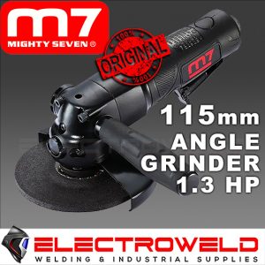 Image presents M7 115MM 4.5 AIR ANGLE GRINDER, SAFE THROTTLE PNEUMATIC M14 MIGHTY 7 M7-QB7245M