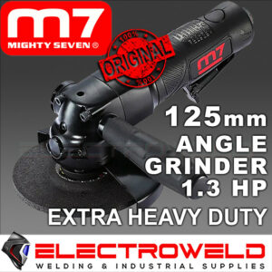 image presents M7 125 Mm 5 Air Angle Grinder, Safety Throttle Pneumatic M14 Mighty 7 M7-QB7215M