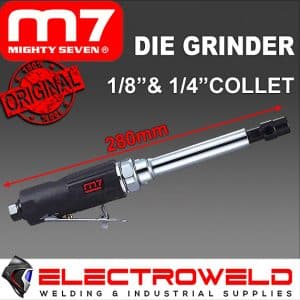 image presents M7 280 Mm Air Straight Die Grinder, 1-4 & 1-8 Collet Extended Long , M7-QA315B