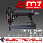 Image presents M7 80 SERIES AIR STAPLER STAPLE GUN TACKER FINISHER 21 GAUGE MIGHTY 7 M7-SU8016