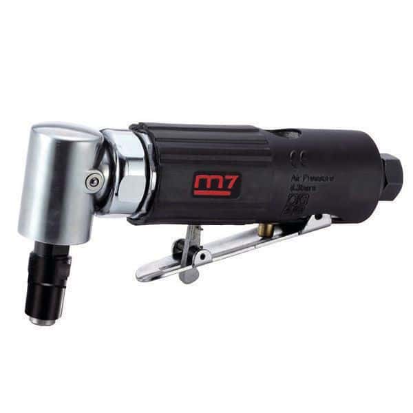 image presents M7 Air Die Grinder Angle Head 1-8 1-4 Collet Lever Throttle Mighty 7 M7-QA611B-2