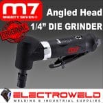 image presents M7 Air Die Grinder Right Angle Head Gearless 1-4 1-8 Collet Mighty 7 M7-QA632B