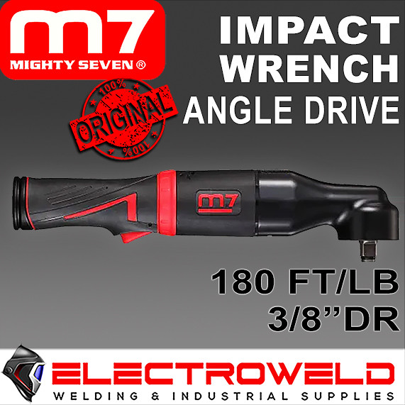 image presents M7 Air Impact Ratchet Wrench Angle Head 3-8 Square Drive Pneumatic M7-NE399