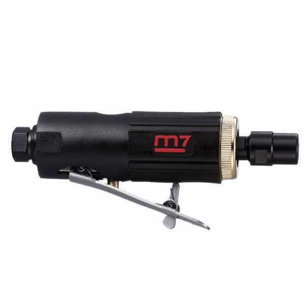 image presents M7 Air Straight Die Grinder + 1-8 1-4 Collet Lever Throttle Mighty 7 M7-QA111B-2