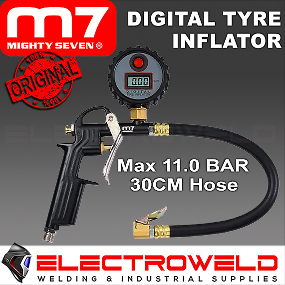 Image presents M7 DIGITAL CAR TYRE INFLATOR AIR PRESSURE GAUGE PUMP COMPRESSOR BAR M7-SB201B